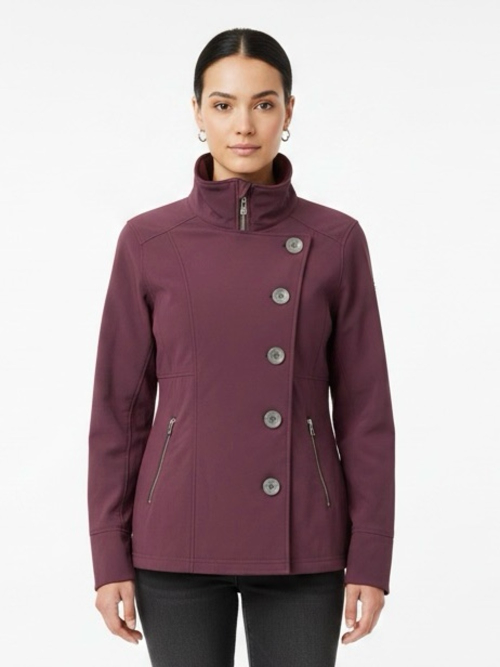 Prana Women's Asymmetrical Buttoned Pea Coat